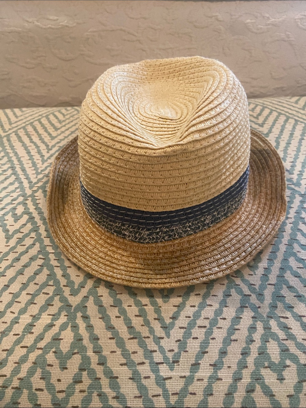 Cat & Jack Straw Fedora Hat with Navy Band